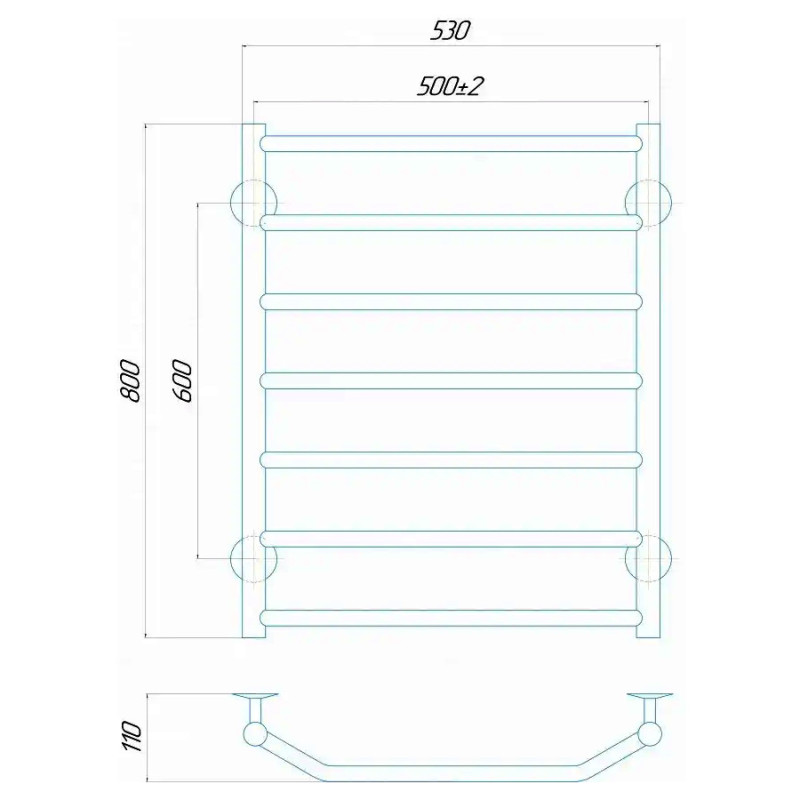Полотенцесушитель водяной Deffi Трапеция 500х800 мм