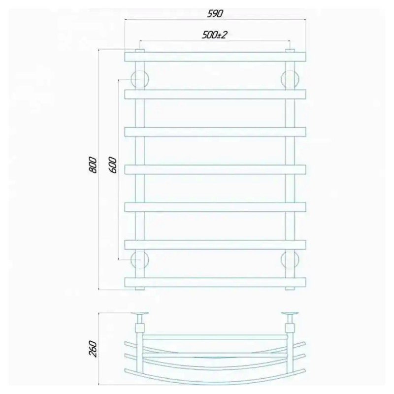 Рушникосушарка водяна Deffi Lоtos 500х800 мм