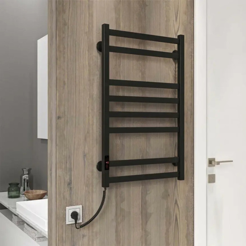 Рушникосушарка електрична Deffi Avast 500x800 лівий, 140 Вт, чорний