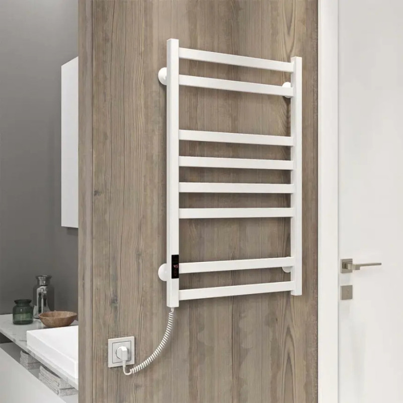 Полотенцесушитель электрический Deffi Avast 500x800 левый, 140 Вт, белый