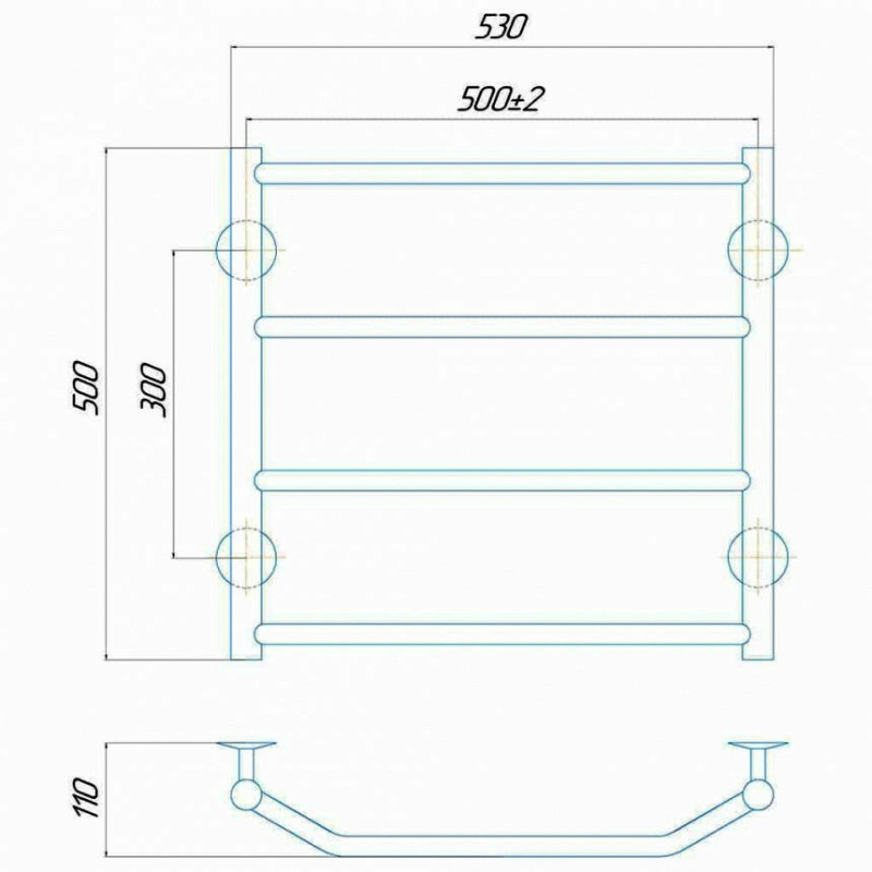 Полотенцесушитель электрический Deffi Трапеция 500x500 правый, 100 Вт, хром
