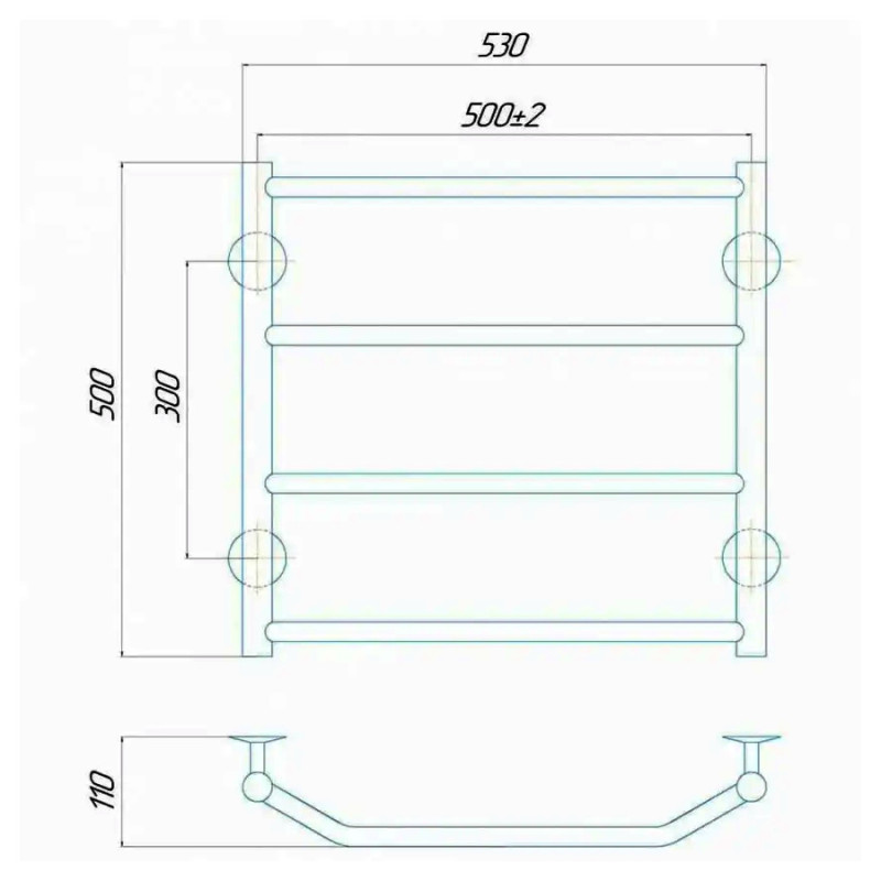 Рушникосушарка водяна Deffi Трапеція 500х500 мм