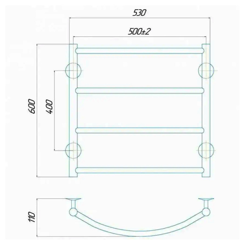 Рушникосушарка водяна Deffi Класик 500x600 мм
