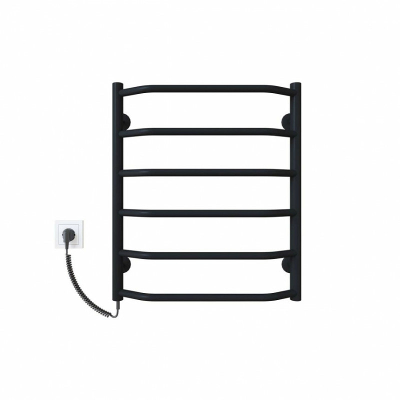 Рушникосушарка електрична Deffi Трапеція 500x600 лівий, 60 Вт, чорний