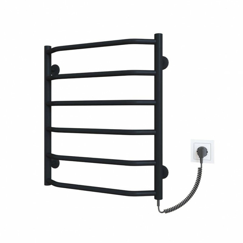 Рушникосушарка електрична Deffi Трапеція 500x600 правий, 60 Вт, чорний