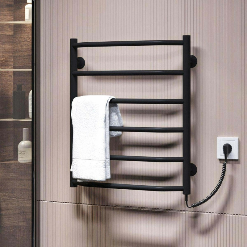 Рушникосушарка електрична Deffi Трапеція 500x600 правий, 60 Вт, чорний