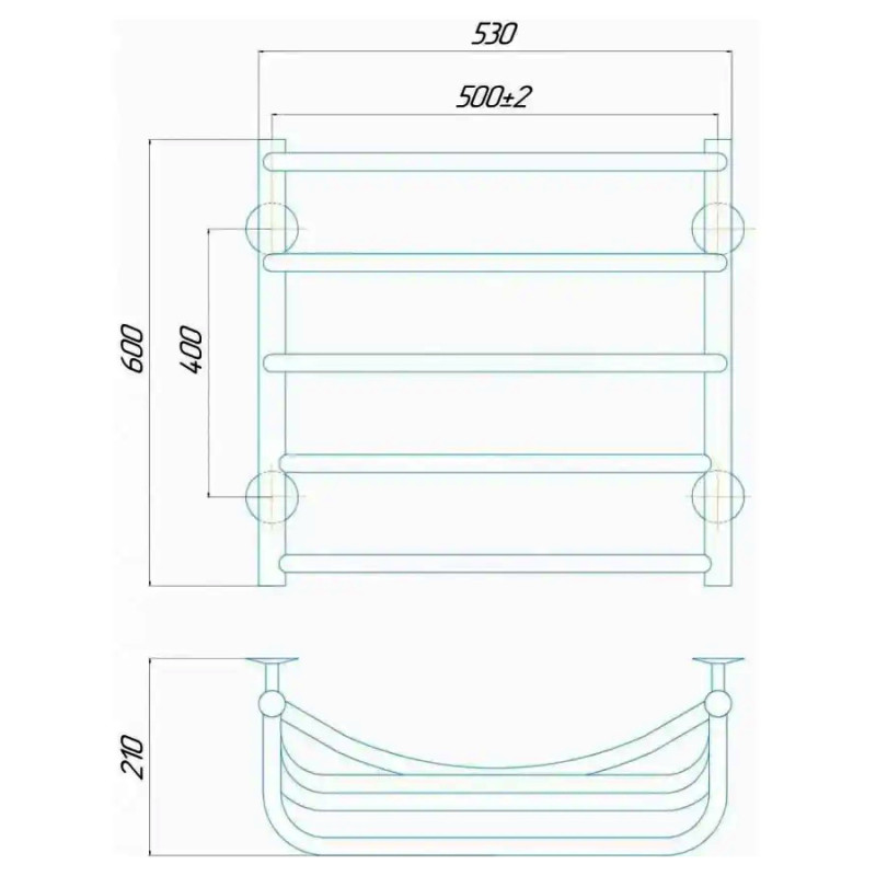 Полотенцесушитель водяной Deffi Каскад 500х600 мм