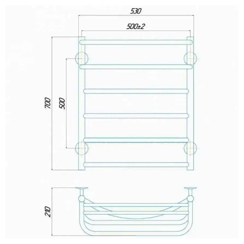 Полотенцесушитель водяной Deffi Отель 500х700 мм