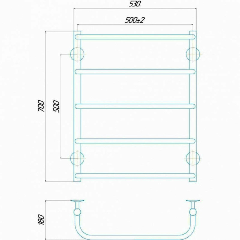 Полотенцесушитель электрический Deffi Стандарт 500x700 правый, 120 Вт, хром