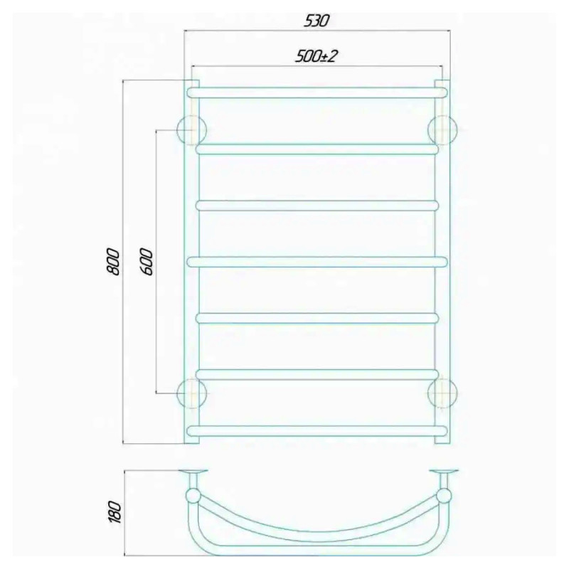 Рушникосушарка водяна Deffi Аквамікс 500х800 мм