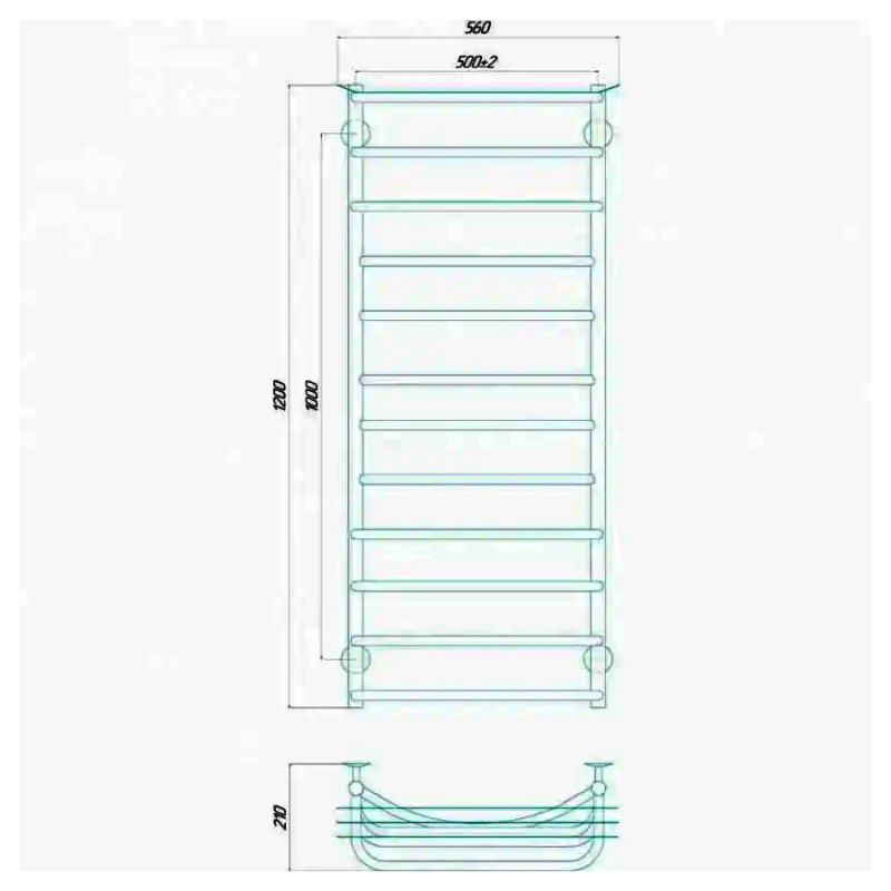 Рушникосушарка водяна Deffi Юність 500х1200 мм