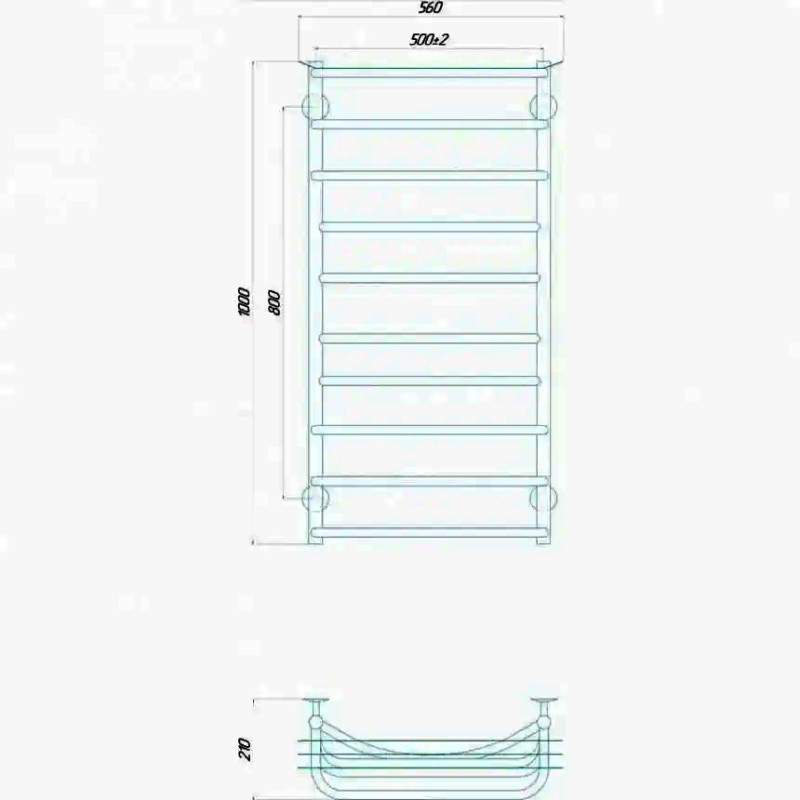 Полотенцесушитель электрический Deffi Юность 500x1000 правый, 130 Вт, хром