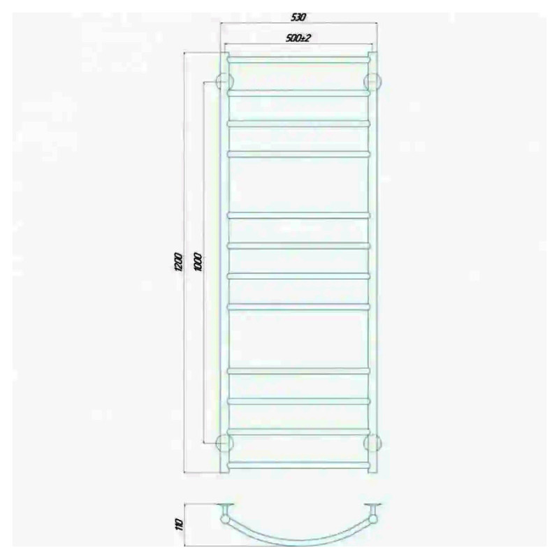 Рушникосушарка водяна Deffi Класік Еліт 500х1200 мм
