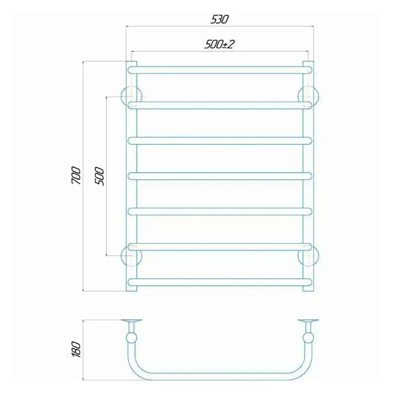 Рушникосушарка електрична Deffi 500х800 мм правий, 120 Вт, білий
