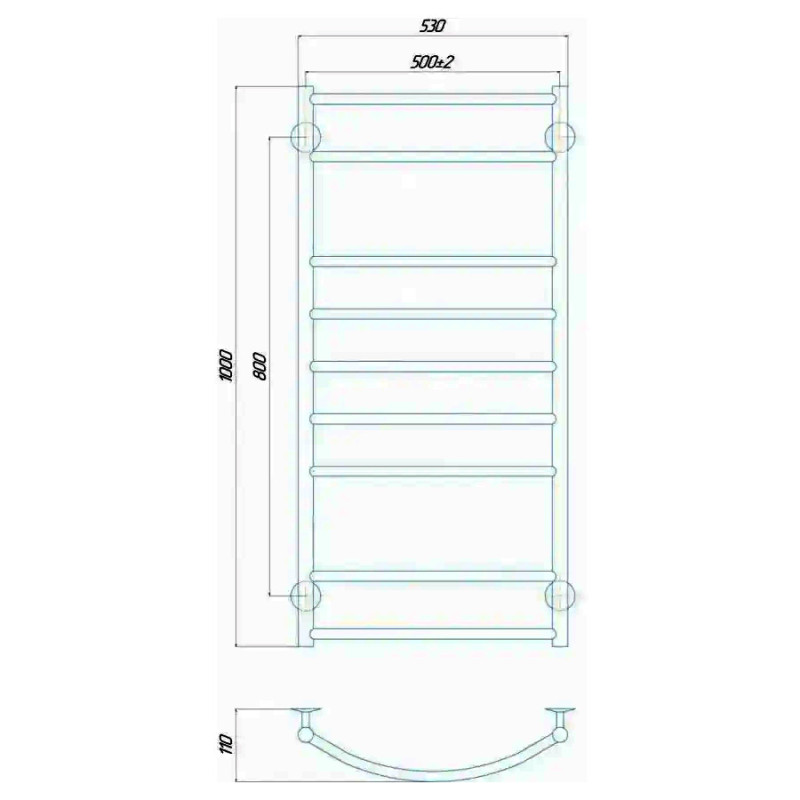 Полотенцесушитель водяной Deffi Классик Элит 500х1000 мм