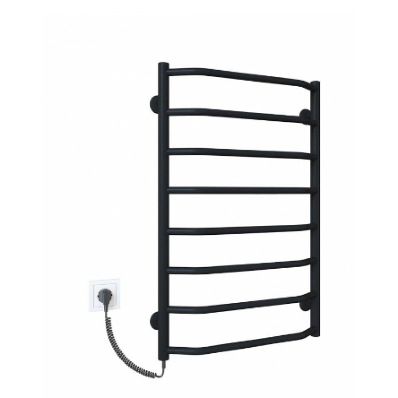 Рушникосушарка електрична Deffi Трапеція 500x800 лівий, 80 Вт, чорний