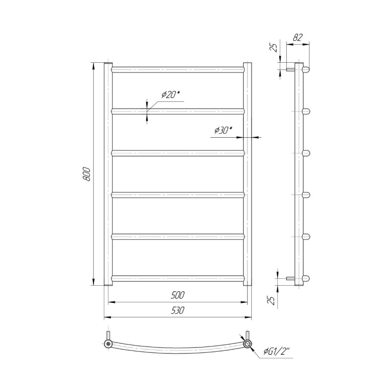 Сушка для рушників Mario Класик НР 800x530/500 (1.3.0102.01.P)