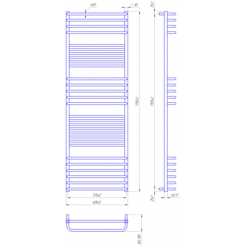 Рушникосушка Гера-Люкс 1750х600/570