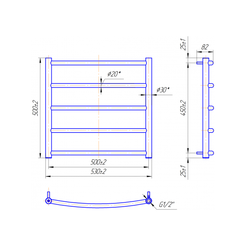 Рушникосушка Класік 500х530/500