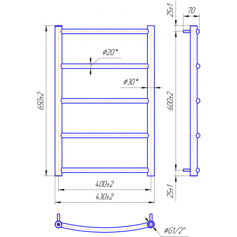 Рушникосушка Класік НР 650х430/400