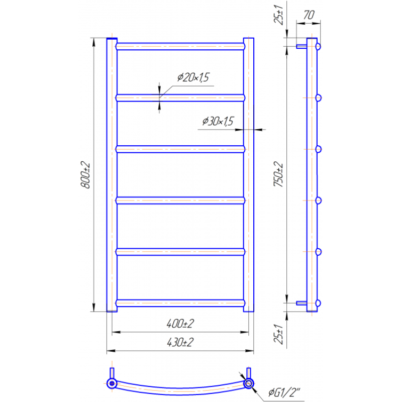 Рушникосушка Класік НР 800х430/400