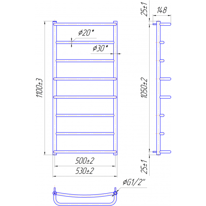 Рушникосушка Люкс НР 1100х530/500