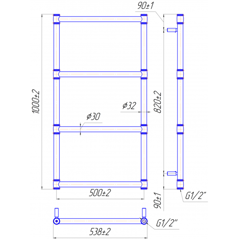 Рушникосушка Прованс 1000х542/500