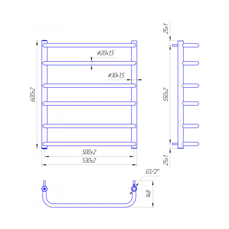 Полотенцесушитель Стандарт 600х530/500