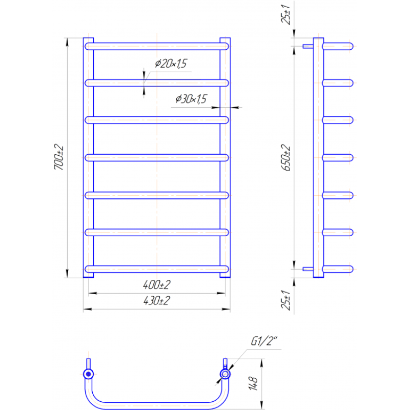 Рушникосушка Стандарт 700х430/400