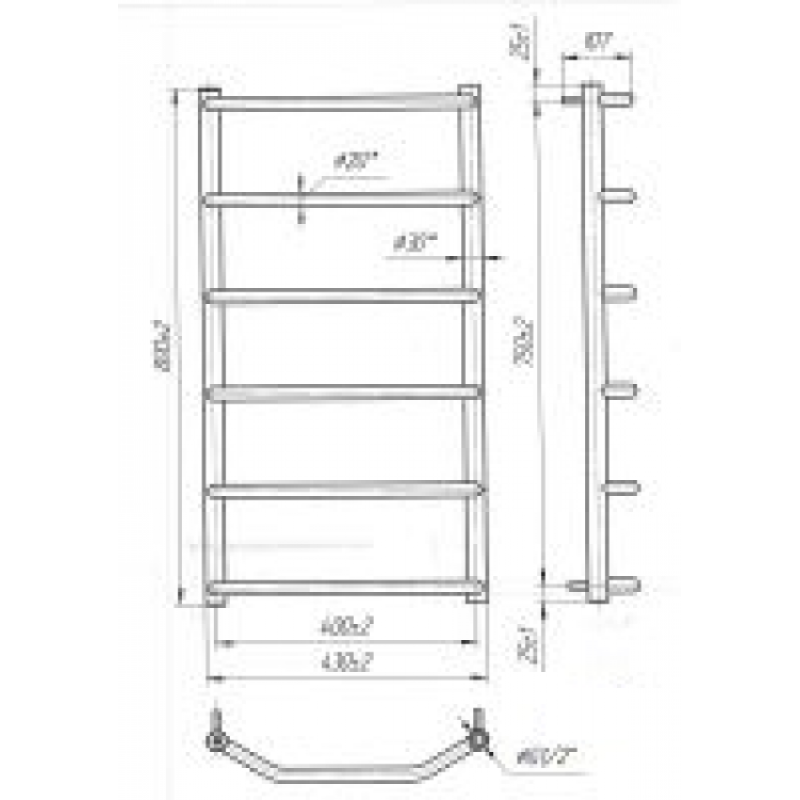 Рушникосушка Трапеція HP 800х430/400