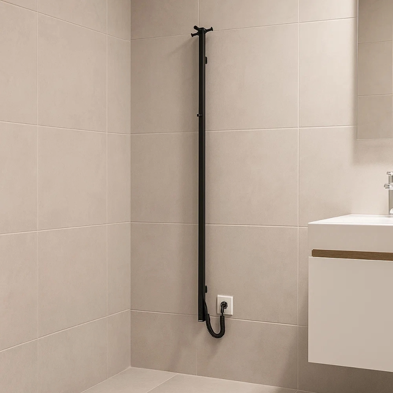 Рушникосушка електрична Mario Рей Кубо-І 1500х30/130 TR чорний мат 