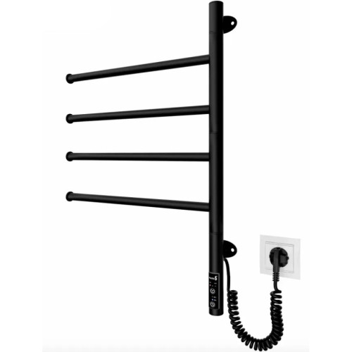 Полотенцесушитель электрический Mario Веер-I 600х445/55 TR черный мат