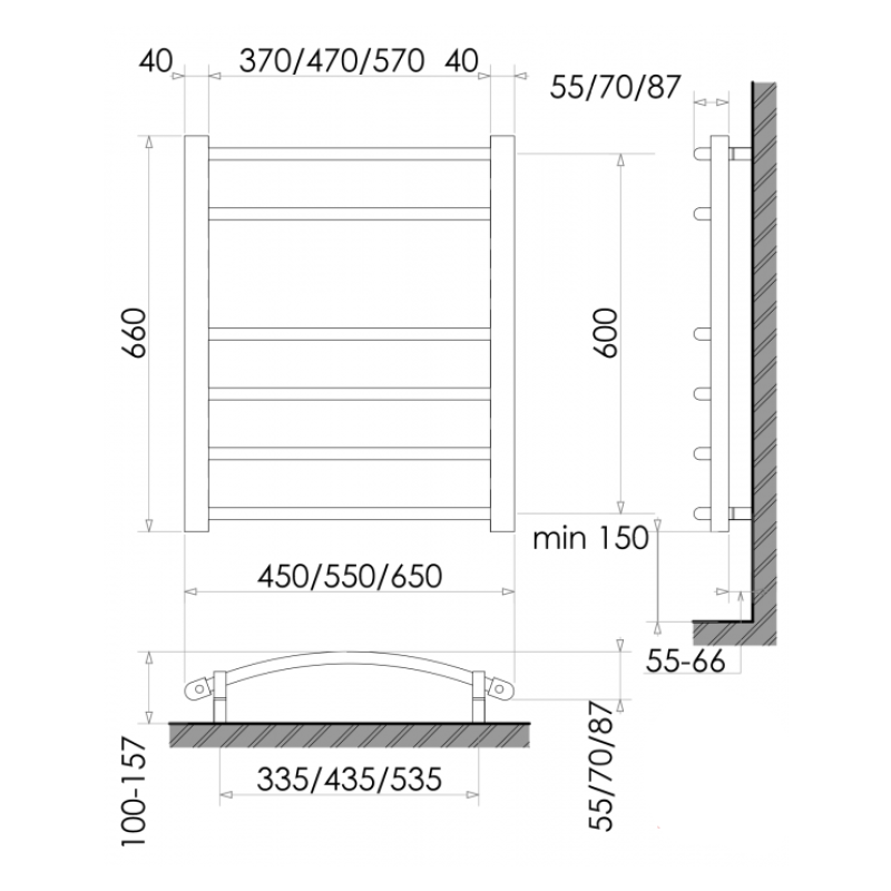 Електрична сушарка для рушників сухого типу Polywarm Welt EG6/45