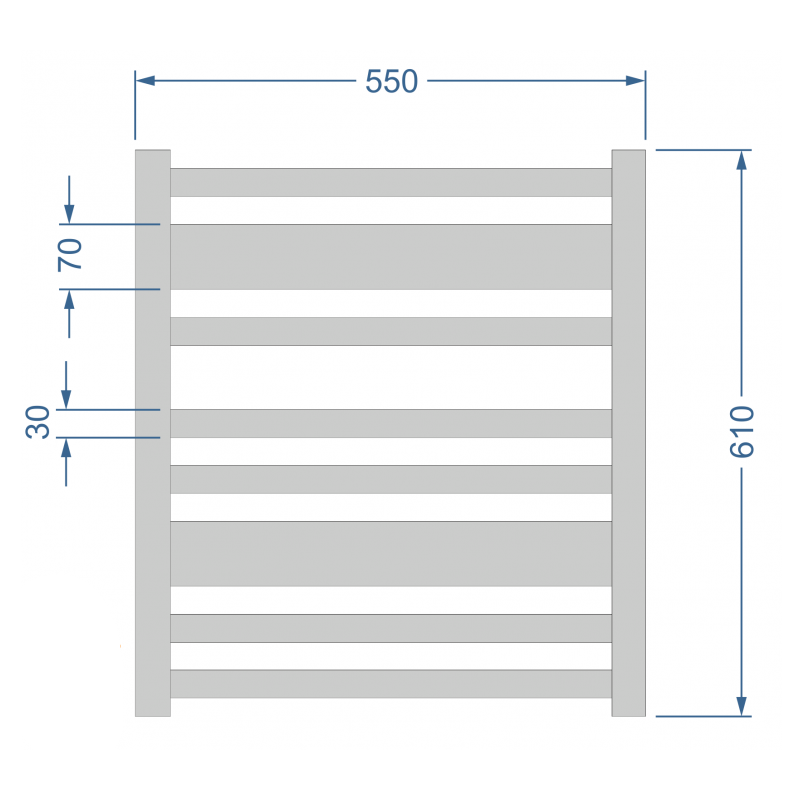 Водяна сушка для рушників Polywarm WB8/55 (630*550мм)