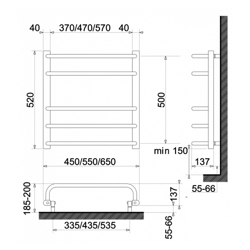 Електрична сушарка для рушників сухого типу EU5/55 Sensor
