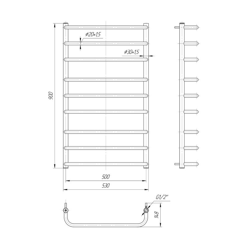 Сушка для рушників Mario Стандарт 900х530/500 (1.1.0209.01.P)