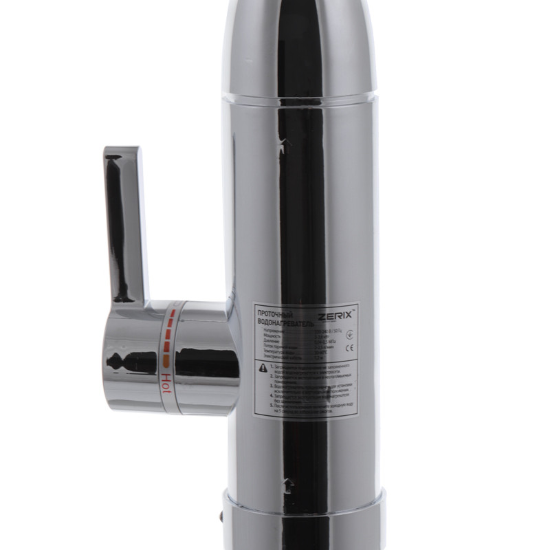 Проточний водонагрівач Zerix ELW03-EFP ZX2807 з індикатором температури та ПЗВ 