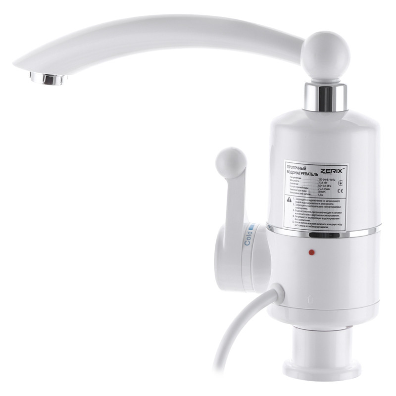 Проточний водонагрівач Zerix ELW16-E ZX2785 з індикатором температури 