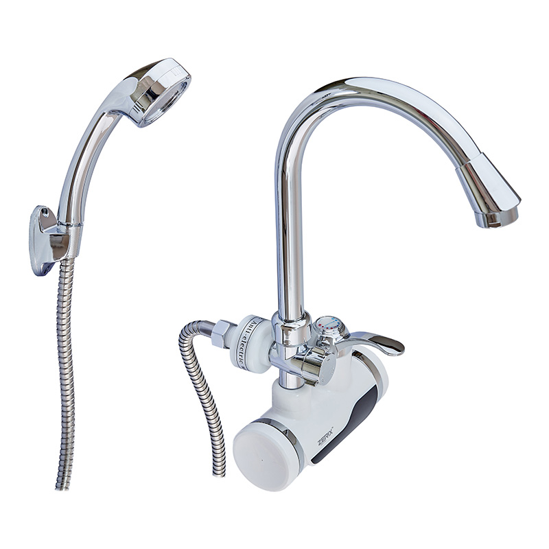 Проточний водонагрівач Zerix ELW08-EW ZX2788 з індикатором температури 