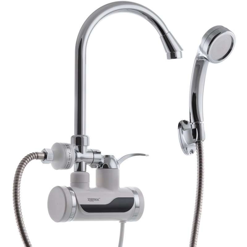 Проточний водонагрівач Zerix ELW08-EPW ZX2751 з індикатором температури та ПЗВ 