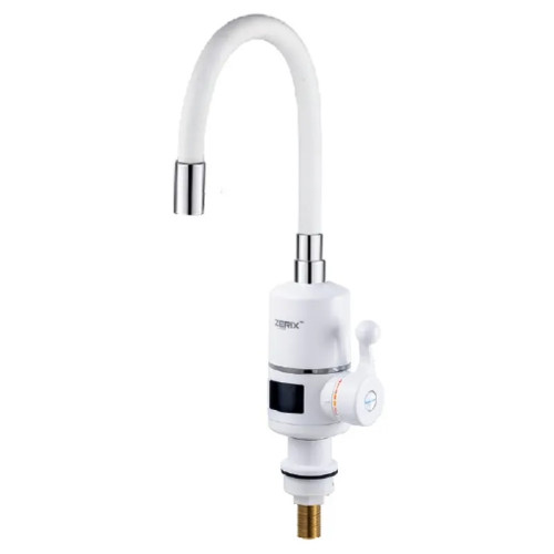 Проточний водонагрівач Zerix ELW06-EF-WHITE 3,3 kW з індикатором температури 