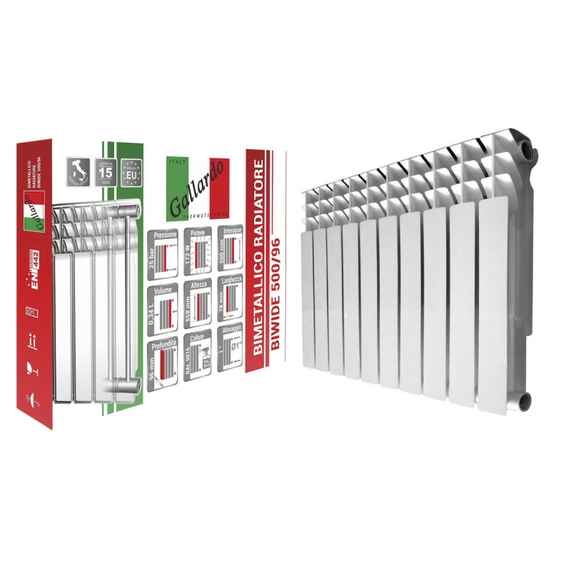 Радиатор биметаллический секционный GALLARDO BIWIDE 500/96 (10 секций)
