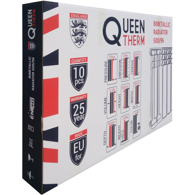 Радіатор біметалевий QUEEN THERM 500/96 (10 секцій)