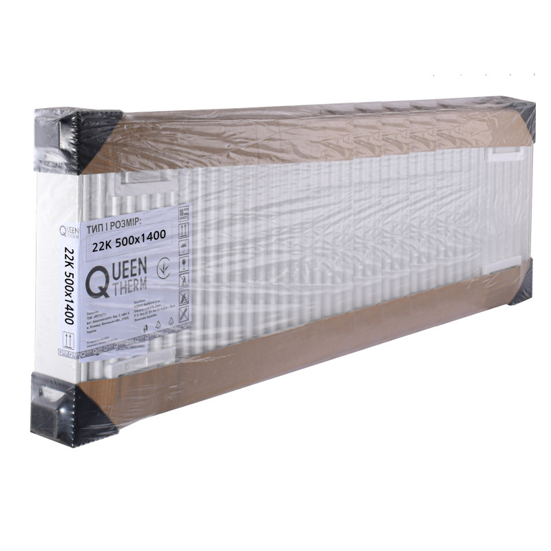 Радіатор сталевий панельний QUEEN THERM 22 бок 500х1400