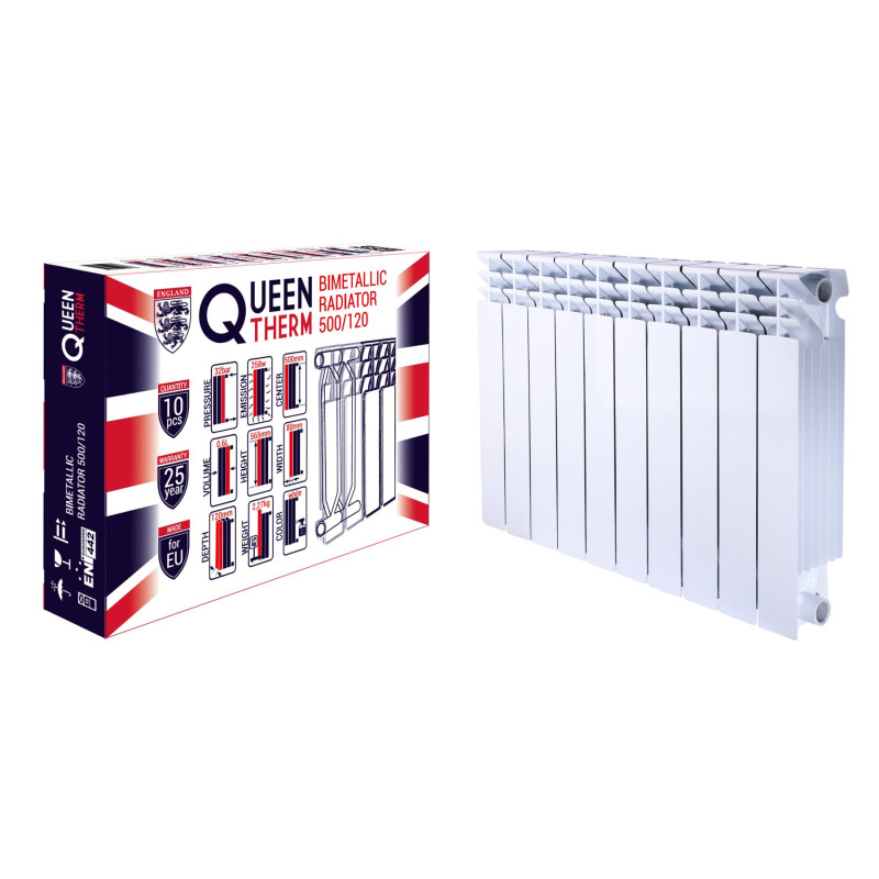 Радиатор биметаллический QUEEN THERM 500/120 (10 секций)