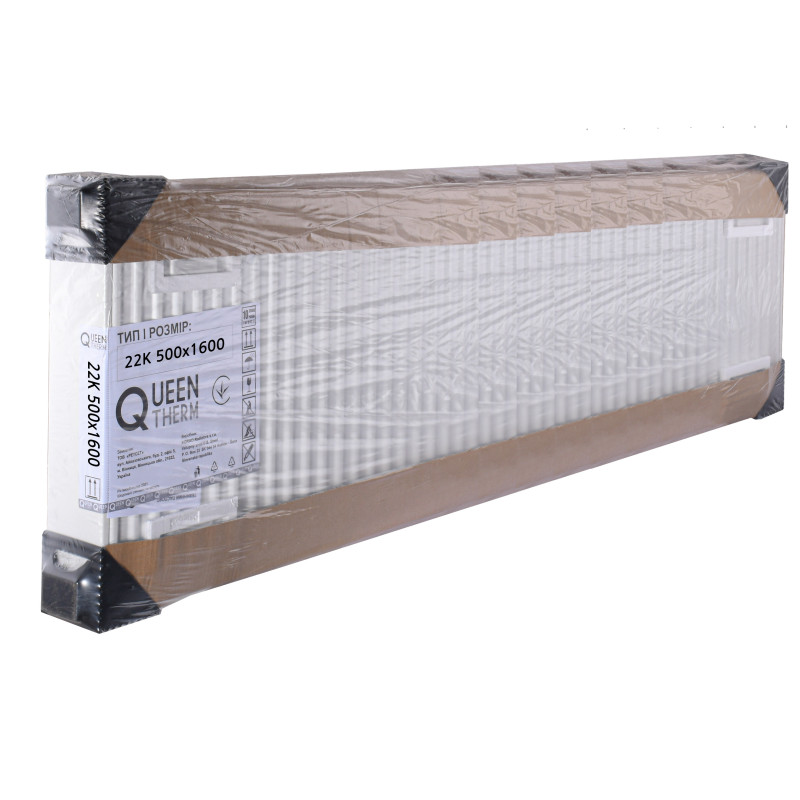 Радіатор сталевий панельний QUEEN THERM 22 бок 500х1600
