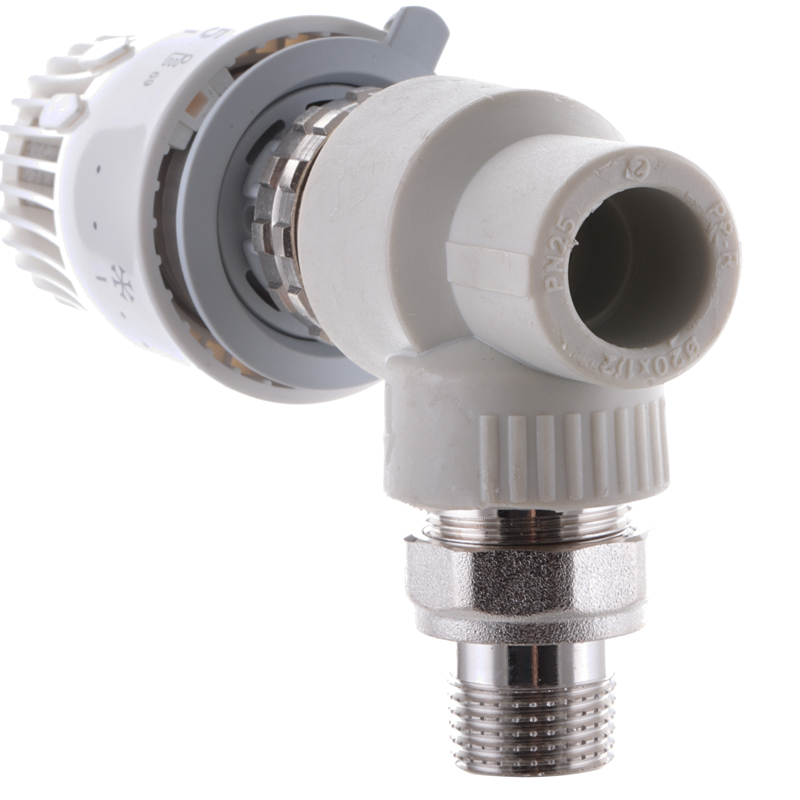 Кран термостатический KOER K0153.PRO PPR 20x1/2 (KP0195) (угловой, с термоголовкой) 