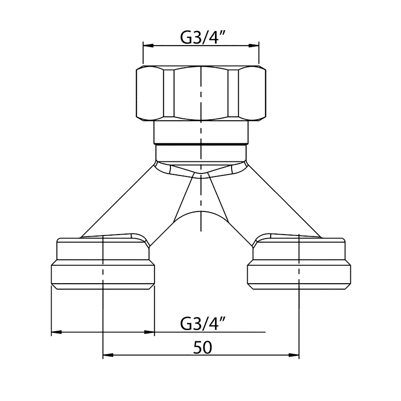 Роздільний вузол (з євроконусами) Koer KR.1150 для підключення 2-х контурів опалення - 3/4 "x16