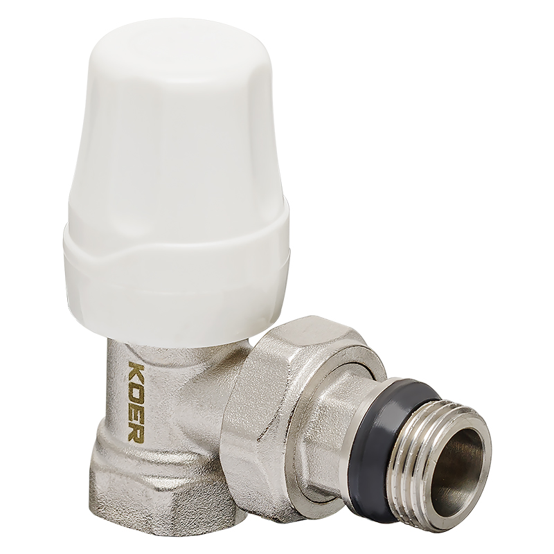 Набор радиаторных кранов Koer SET-11 - 1/2"x1/2" ВЗ (KR3175) (угловой, с термоголовкой)