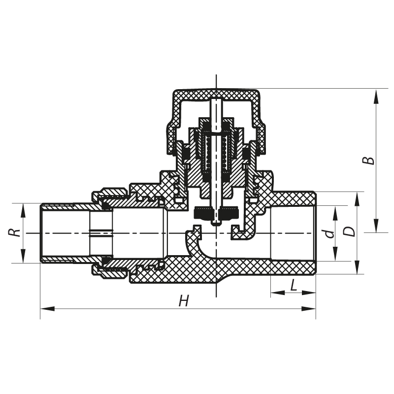 Кран термостатичний KOER K0152.PRO PPR 20x1/2 (KP0193) прямий 